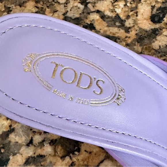 TOD'S Clear Heel Purple Slides - Picture 11 of 12